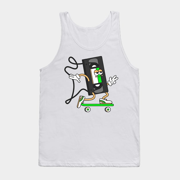 VHS (Vibin', Happy, Skateboardin') Tank Top by Joe Gottli